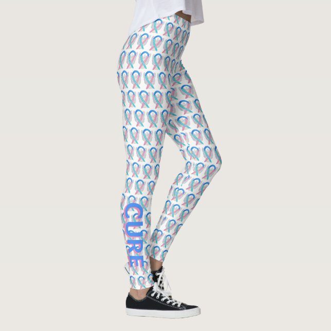 Thyroïde Cancer Sensibilisation Ruban Ange Legging (Droite)