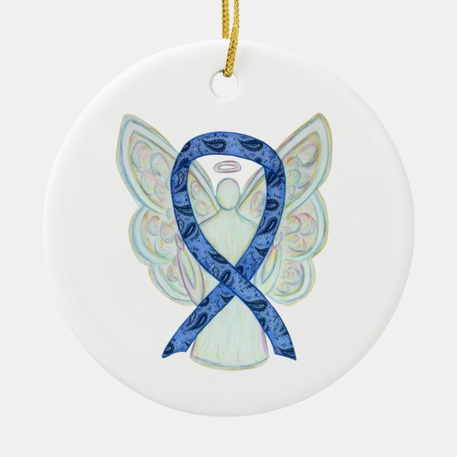 Thyroïde Sensibilisation Ribbon Angel Ornements (Devant)