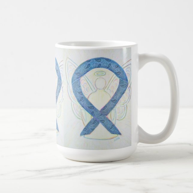 Thyroïde Sensibilisation Ruban Angel Café Mug (Droite)