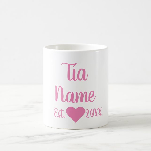 Tia Personnalisé Établi Mug Rose (Centre)