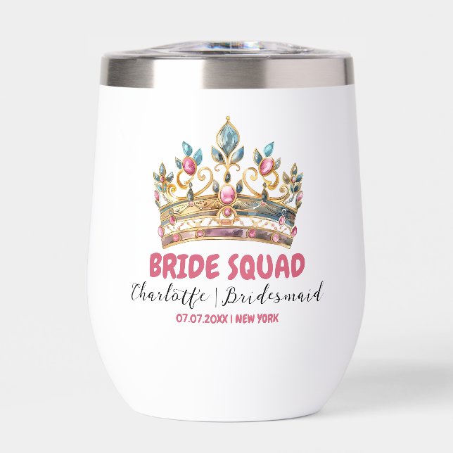 Tiara Bride Squad Bridesmaid Nom Bachelorette (Avant)