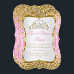 Tiara Princess Sweet 16 Invitation blanc or rose<br><div class="desc">Sweet 16 Regal Royal Gold Pink and White, Princess Sweet sixteen 16th Birthday Party. Parties scintillant dorée et blanc Pearl Silver Tiara. Fête de la princesse pour une fille. Fabuleux produit pour ados Girls. Invitation Officielle. Customisez de modifier ou d'ajouter des détails. Customisez avec vos propres détails. Tous les Designs...</div>
