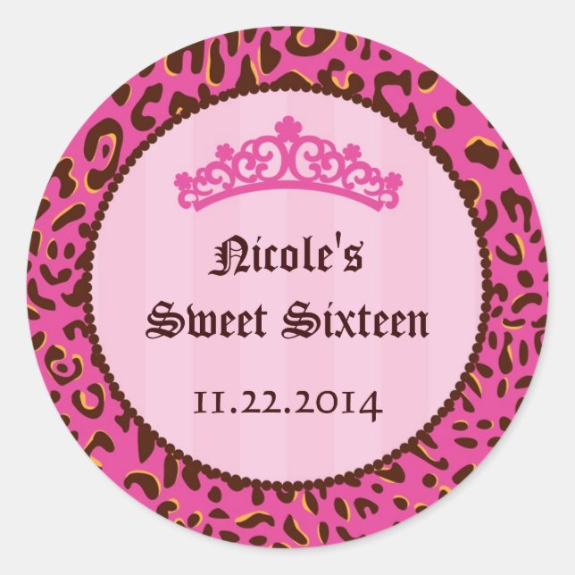 Tiara Sweet sixteen Anniversaire Favoriser Sticker (Devant)