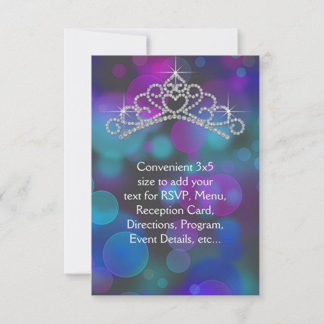 Tiara Violet Rose Turquoise RSVP Tout Usage (Devant)