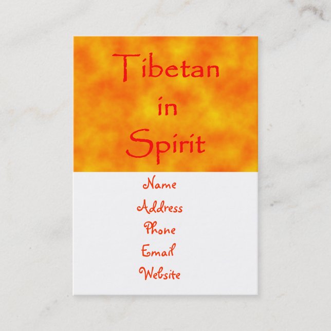Tibétain en carte de visite d'esprit (Devant)