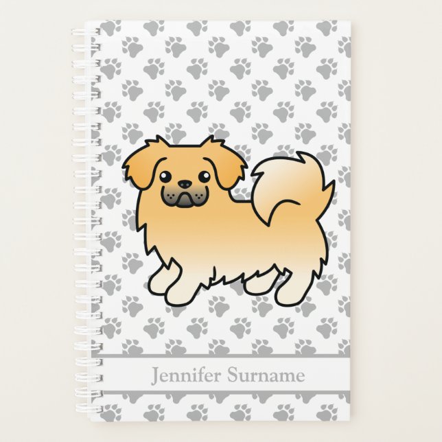 Tibétain Spaniel Faon Chien de Dessin Animé Mignon (Devant)