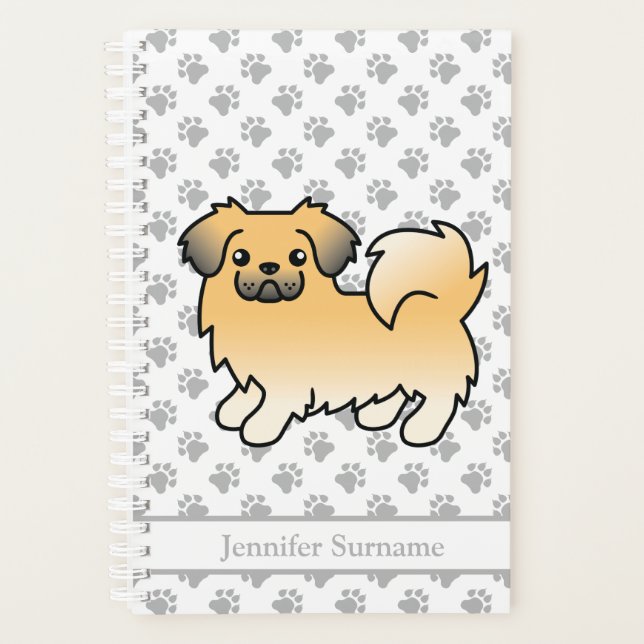 Tibétain Spaniel Fawn Sable Chien de Dessin Animé  (Devant)