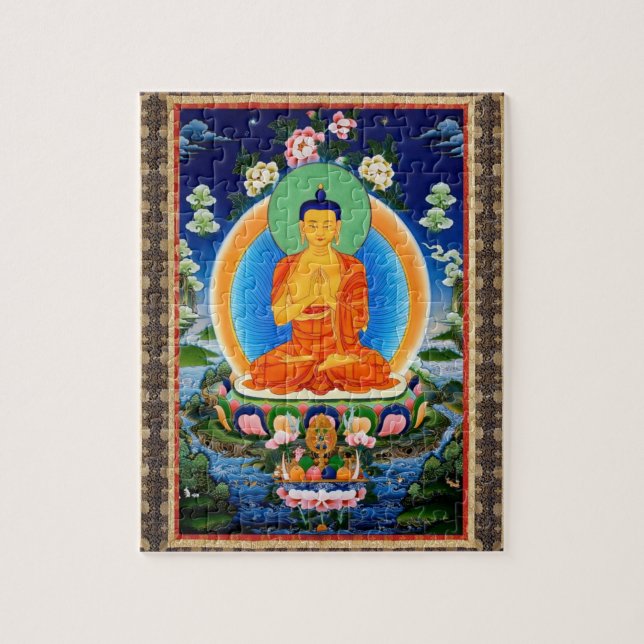 Tibétain Thangka Prabhutaratna Bouddha Puzzle (Vertical)
