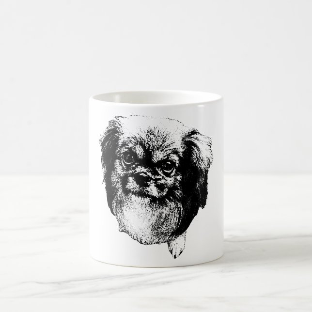 Tibetan Spaniel Dog Mug – Ink Style Portrait (Centre)