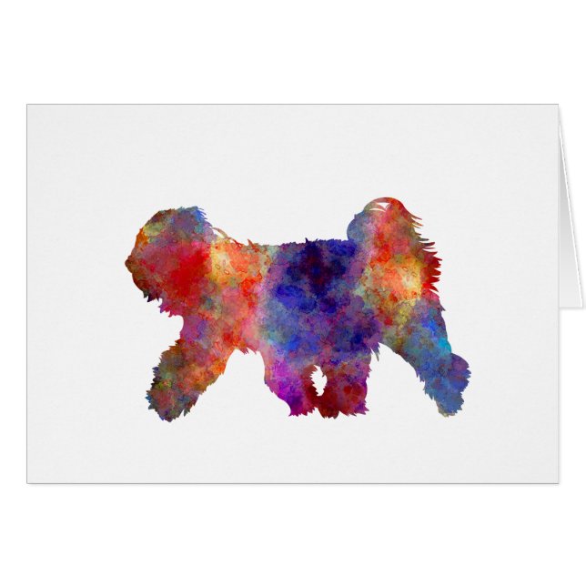 Tibetan Terrier in watercolor (Devant horizontal)