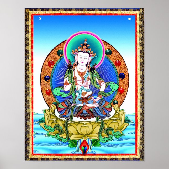 Tibetan Thangka Vajrasattva Mandala Poster Print (Devant)