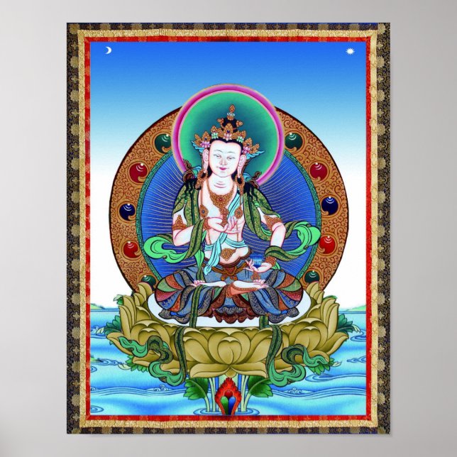 Tibetan Thangka Vajrasattva Tattoo Mandala Poster (Devant)