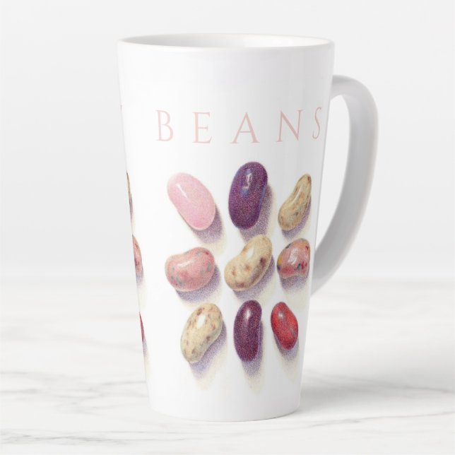 TIC TAC JELLY BEANS Grosse Mug en latte + Texte (Angle droit)