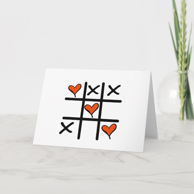 Tic Tac Toe Carte Saint Valentin (Devant)