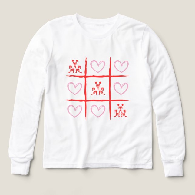 Tic-Tac-Toe Saint-Valentin Rose et Rouge Cheer (Motif recto)