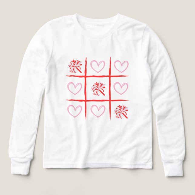Tic-Tac-Toe Saint-Valentin Rose et Rouge Cheer (Motif recto)