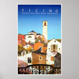 Ticino, Suisse Poster Vintage voyage