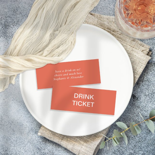 Ticket de boisson de mariage pour jeunes mariés en (Créateur téléchargé)