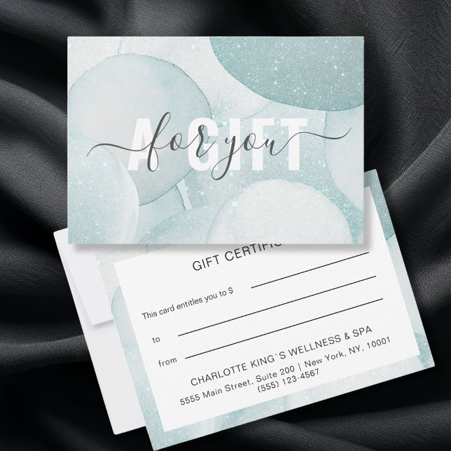 Ticket de cadeau moderne Glitzer (Modern Salon Glitter Gift Certificates personalized)