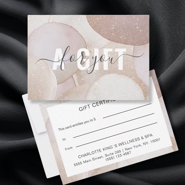 Ticket de cadeau moderne Glitzer (Modern Salon Glitter Gift Certificates personalized)