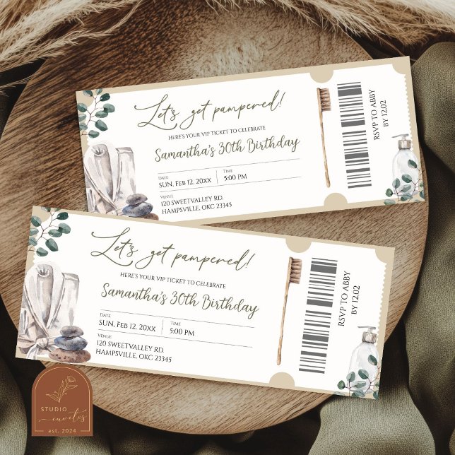 Ticket de fête Spa choyé (Créateur téléchargé)