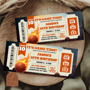 Ticket de jeu de dunk de basket-ball de feu d'anni