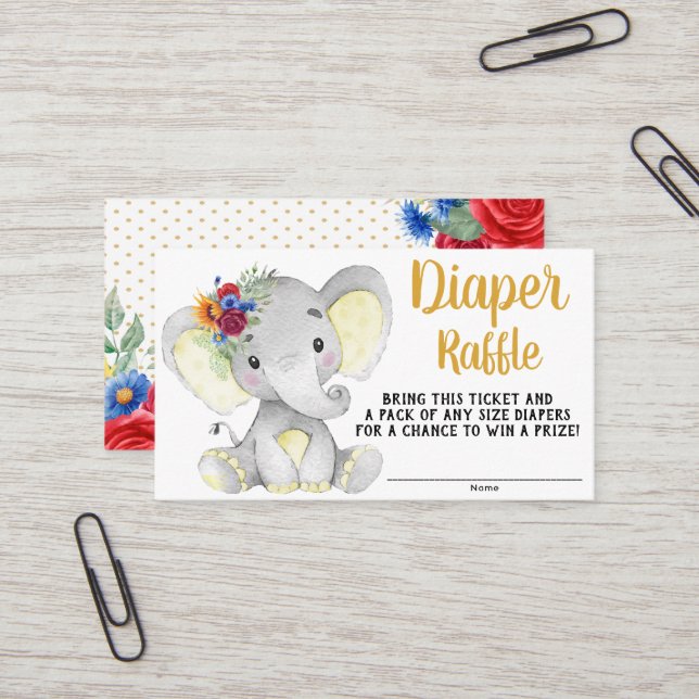 Ticket de rabat à l'éléphant de tournesol (Devant/Arrière en situation)