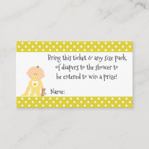Ticket de tombola de couche pour Baby Shower à poi