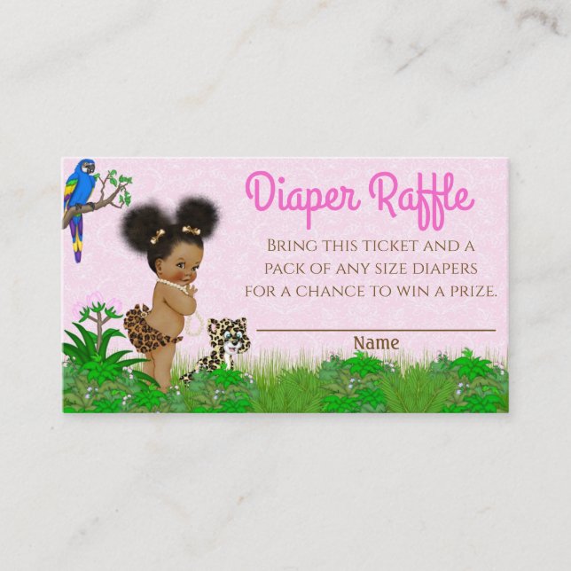 Ticket de tombola de couche pour Baby Shower Fille (Devant)