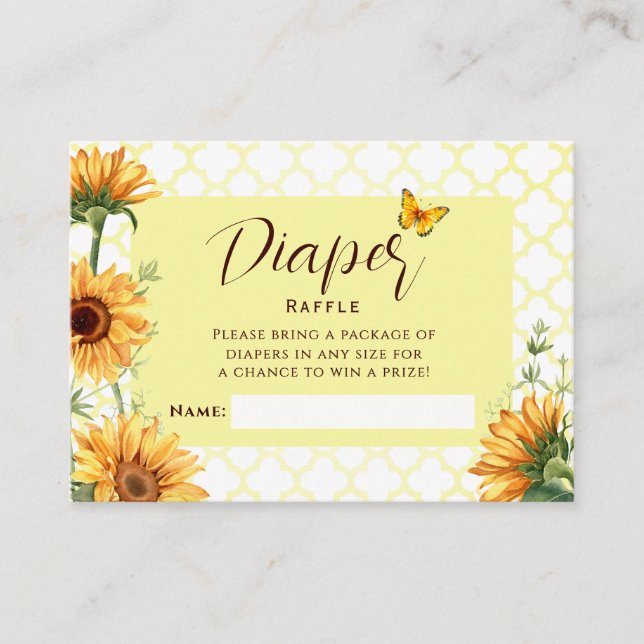 Ticket de tombola de couche pour Baby Shower Papil (Devant)