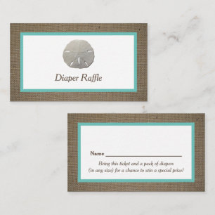 Ticket de tombola de couche Sand Dollar & Burlap