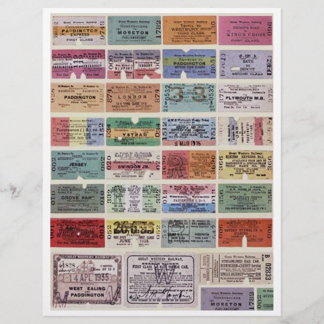 Tickets Vintages pour l'artisanat (Devant)