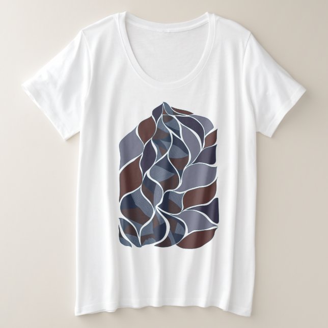 Tidal Echoes – Tee d'art abstrait aux tons terreux (Design devant)
