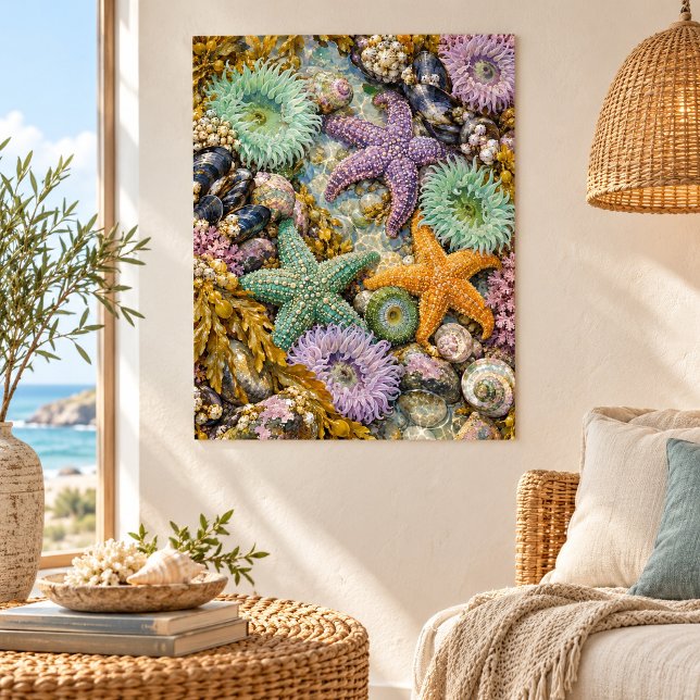 Tidepool Jewels Impression d'art (Unframed paper art print. All texture effects are printed. Room styling props are not included.)