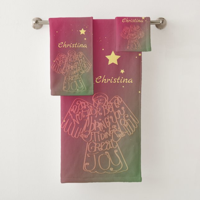 "Tidings of Great Joy" Angel Towel (En situation)