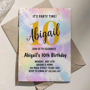 Tie Dye 10e anniversaire Invitation