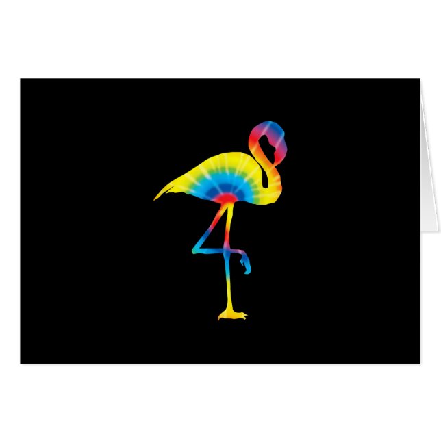 Tie Dye Flamant rose arc-en-ciel Imprimer Oiseau A (Devant horizontal)