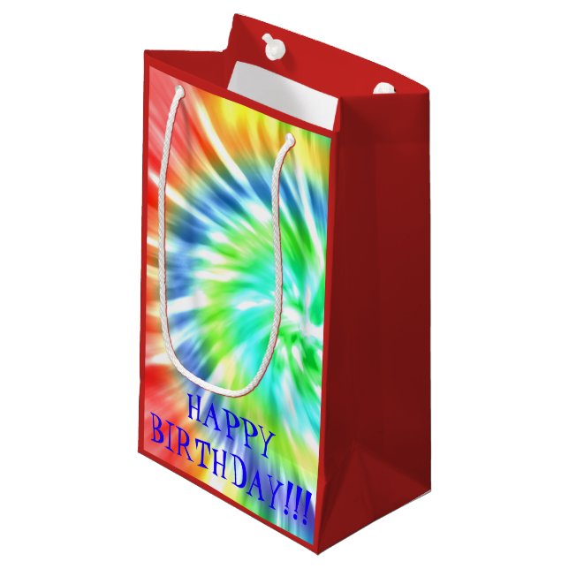 Tie Dye Happy Birthday Cadeau Sac (Devant Angle)