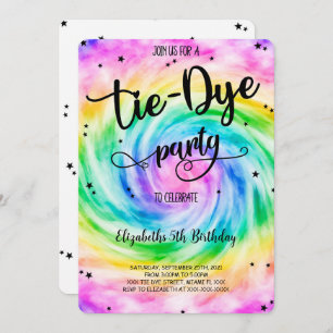 Tie Dye Invitation