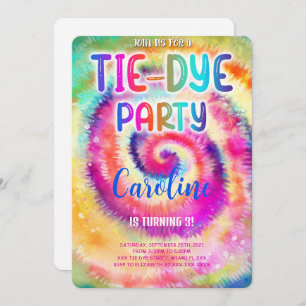 Tie Dye Invitation Anniversaire