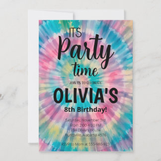 Tie Dye Invitation Anniversaire Rainbow Tie Dye An