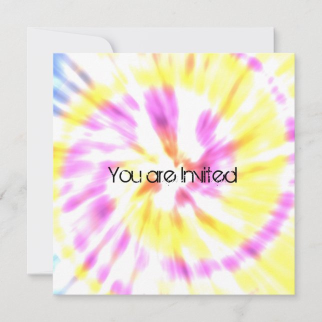 Tie Dye Invitations Baby showers (Devant)