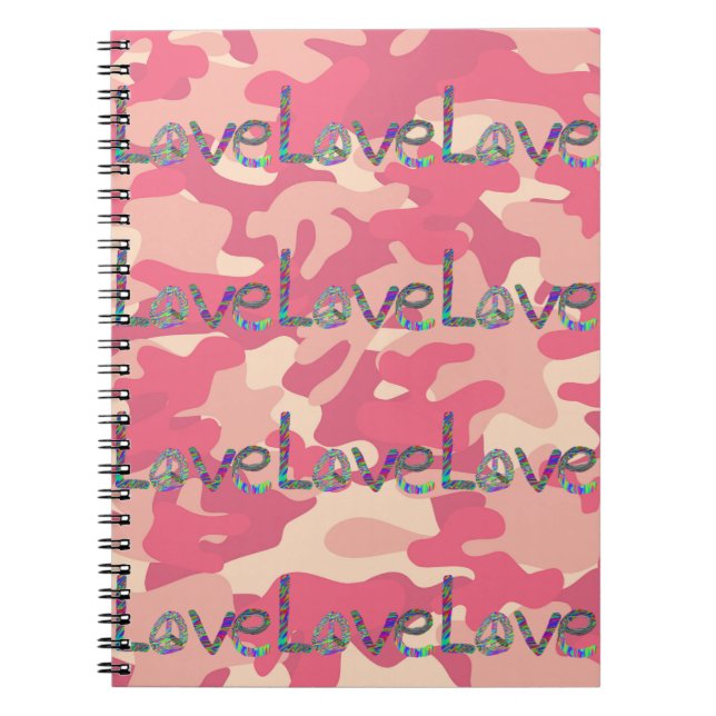 Tie Dye Loe sur Carnet Camo Rose (Devant)
