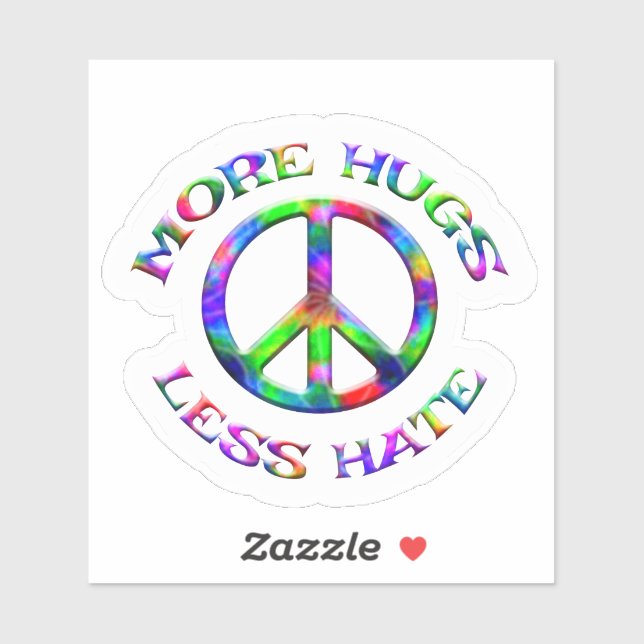 Tie Dye PLUS DE CACHETTES MOINS DE HAINE Stickers (Feuille)