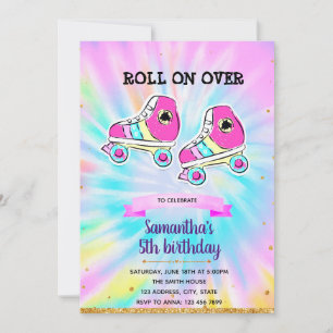 Tie tee roller patin party Invitation