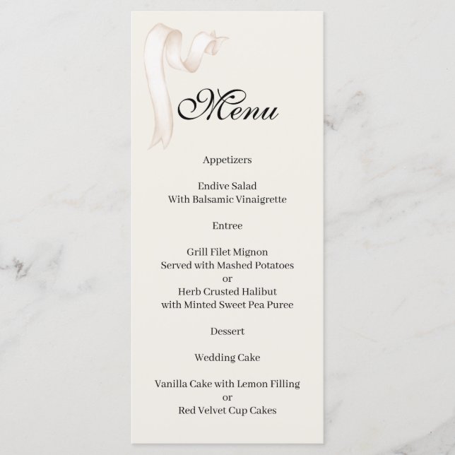 Tie the knot Menu (Devant)