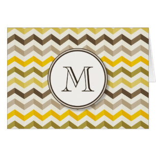 Tige Earthtone Gold Chevron avec Monogramme rond