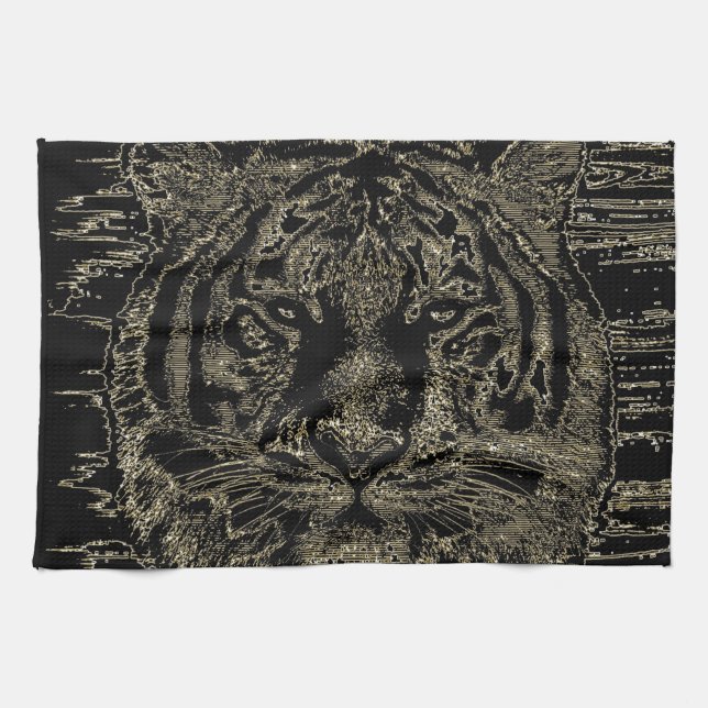 Tiger Art 6 - Serviette de cuisine (Horizontal)