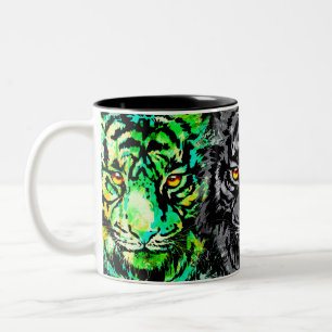 Tiger Café Mug   Tigre coloré Tête de café Mug