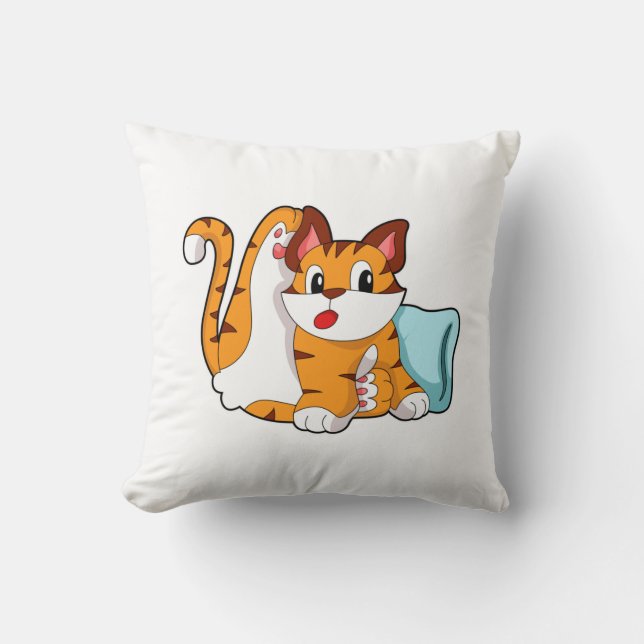 Tiger chat avec Coussin (Recto)